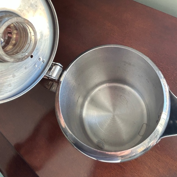 Small Vintage Stainless Steel Coffee Pot with Wooden Handle - 3 cup - Picture 8 of 8